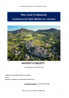 Rapport Enquête PLU Saint Martin sur Lavezon