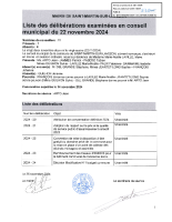 LISTEDELIB2406-CONSEIL DU 22 NOVEMBRE 2024