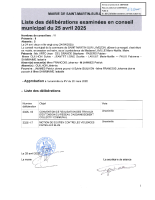 LISTEDELIB2504-CONSEIL DU 25 AVRIL 2025