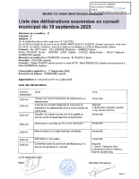LISTEDELIB2506-CONSEIL DU 19 SEPTEMBRE 25