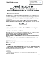 ARRETE202616-DELEGATION FONCTION ET SIGNATURE LAZZARONI F