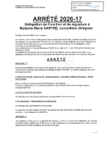 ARRETE202617-DELEGATION FONCTION ET SIGNATURE SARTRE M
